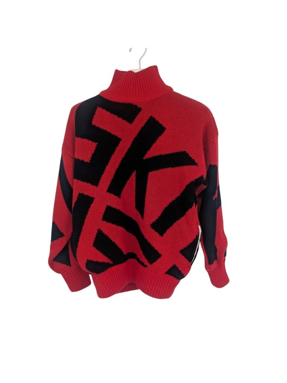 Vtg Tyrolia By Head Wool Blend Sweater 80s SKI Geometric Mock Neck One Size SML